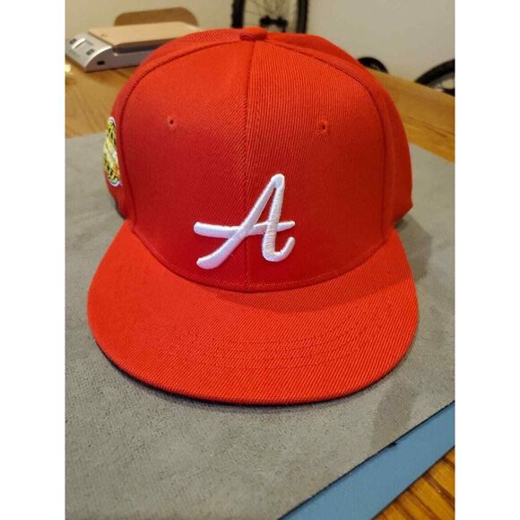 Atlanta Braves Red Baseball Hat Cap Los Angeles AR Sports 1988 New Very Good - Picture 5 of 6
